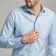 Błękitna klasyczna koszula w kratkę