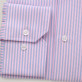 Różowa klasyczna koszula w błękitne paski