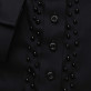 Czarna bluzka z perłami przy plisie