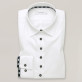 Klasyczna biała bluzka z granatowymi kontrastami