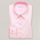 Klasyczna różowa bluzka z przeszyciami