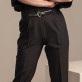 Czarne spodnie garniturowe z paskiem