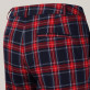 Granatowe spodnie w czerwoną kratę
