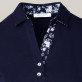 Granatowa koszulka polo z kontrastami