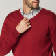 Bordowy sweter z dekoltem w szpic
