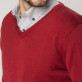 Bordowy sweter z dekoltem w szpic