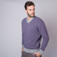 Fioletowo-szary sweter w drobną kratkę
