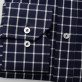Granatowa taliowana koszula w kratę