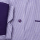 Taliowana koszula w fioletowo-białą pepitkę z kontrastami