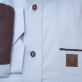 Błękitna klasyczna koszula z brązowymi kontrastami