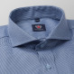 Niebieska taliowana koszula w drobny wzór