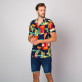 Granatowa koszula typu hawajka w kolorowe wzory