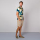 Beżowa koszula typu hawajka w kolorowe maziaje