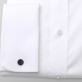 Biała gładka klasyczna koszula na spinki