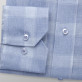 Niebieska taliowana koszula z lnu w kratę