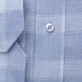 Niebieska taliowana koszula z lnu w kratę