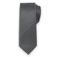Czarny krawat w srebrny prążek