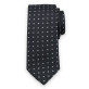 Czarny krawat w szare kwadraty