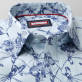 Klasyczna błękitna koszula w kwiecisty wzór