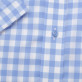 Taliowana koszula w błękitno-białą kratę vichy