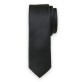 Wąski czarny krawat w drobne prążki