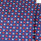 Wąski granatowy krawat w czerwone kwadraty