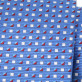 Wąski niebieski krawat w kolorowe kwadraty