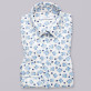 Kremowa bluzka dzianinowa oversize w niebieskie kwiaty