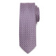 Wąski krawat w granatowo-różowy wzór