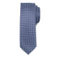 Wąski krawat w granatowo-niebieski wzór
