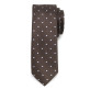 Wąski brązowy krawat w groszki