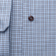 Niebieska klasyczna koszula w drobną brązową kratkę