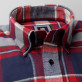 Granatowa taliowana koszula w kratę
