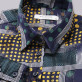 Granatowa bluzka oversize w kolorowe wzory