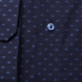Granatowa taliowana koszula w groszki