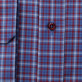 Granatowa taliowana koszula w kratkę 