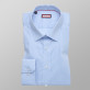 Błękitna taliowana koszula w białą kratkę