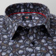 Granatowa taliowana koszula we wzór