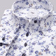 Biała bluzka w niebieskie i brązowe kwiaty