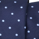 Wąski granatowy krawat w błękitne kropki