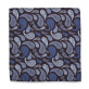 Brązowo-niebieska poszetka we wzory paisley