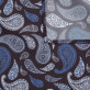 Brązowo-niebieska poszetka we wzory paisley