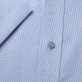 Biała taliowana koszula w granatowy prążek