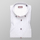 Biała klasyczna koszula w bordowe łezki