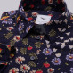 Granatowa bluzka oversize w kolorowe kwiatki