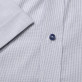 Biała taliowana koszula w granatową kratkę
