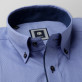 Niebieska taliowana koszula z kontrastami