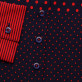 Granatowa bluzka oversize w czerwone kropki