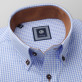 Klasyczna koszula w błękitno-białą kratkę