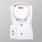 Biała klasyczna koszula w bordowe łezki